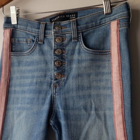 Veronica Beard Pink Carolyn Baby Boot Kick Flares - Picture 5 of 9